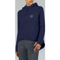 GSA Γυναικεία Ζακέτα Fleece Μακριά με Κουκούλα και Φερμουάρ Navy Μπλε 22501