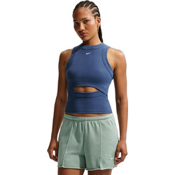Nike Sportswear Chill Γυναικείο Αθλητικό Crop Top Navy Μπλε IF0238-461