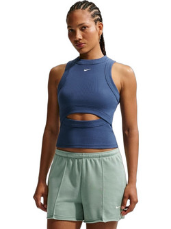 Nike Sportswear Chill Γυναικείο Αθλητικό Crop Top Navy Μπλε IF0238-461