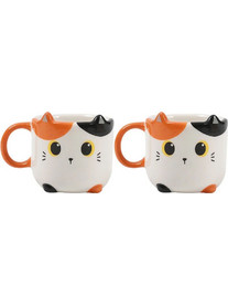 I-Total Orange Cat Φλιτζάνι Espresso & Ελληνικού Καφέ Πορσελάνης Πολύχρωμο 90ml XL2520B