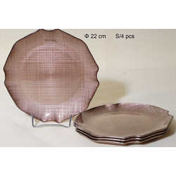 Royal Art Collection Πιάτα Γλυκού Γυάλινα 22cm 4τμχ AKA7/55B