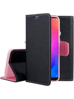 Wallet Δερματίνης Μαύρο-Ροζ (Xiaomi Mi A2 Lite) OEM
