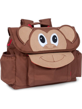 Bixbee Monkey Pack Σχολική Τσάντα Πλάτης Νηπιαγωγείου Καφέ 305005