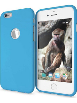 Transparent Blue Silicone Flexible Case Iphone 6 Διαφανής Μπλε Θήκη Κίνητού i6