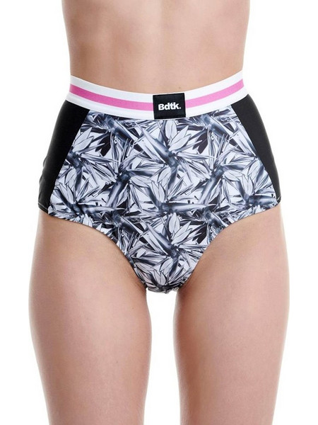 BodyTalk Ψηλόμεσο Bikini Slip Floral Μαύρο Λευκό 1201-906044-00100
