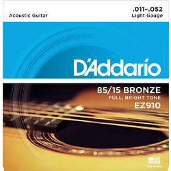 D'Addario ΕΖ910 Σετ 6 Χορδές Ακουστικής Κιθάρας Bronze 11-52" Light Tension