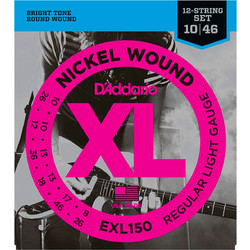 D'Addario EXL150 Σετ 12 Χορδές Ηλεκτρικής Κιθάρας Nickel Plated Steel 10-46" Mixed Tension