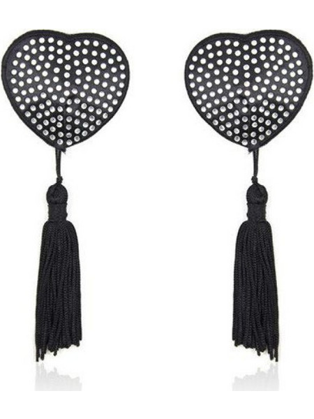Αυτοκόλλητα - Καλύμματα Θηλών Heart Shine Nipples Tassels (Silver)