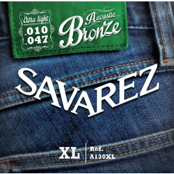Savarez A130XL Σετ 6 Χορδές Ακουστικής Κιθάρας 80/20 Bronze 10-47" Extra Light Tension