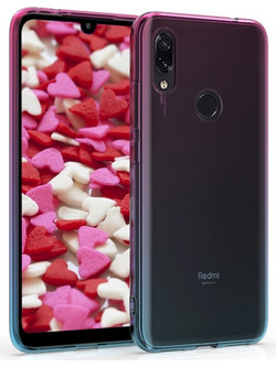 KW Back Cover Silicone Dark Pink / Blue / Transparent (Xiaomi Redmi 7)