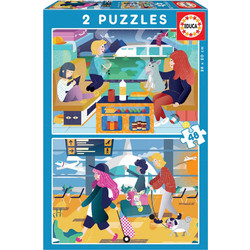 Παιδικό Puzzle Educa Airport & Trains 2x48 Κομμάτια