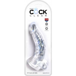 Pipedream King Cock 7.5" Ρεαλιστικό Dildo με Βεντούζα & Όρχεις 19cm Clear