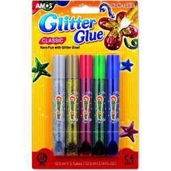 ΧΡΥΣΟΚΟΛΛΑ AMOS GLITTER GLUE (5 τμχ) 10.5ml