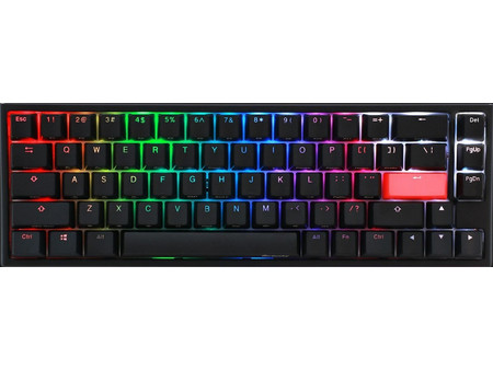 Ducky One 2 SF Black Μηχανικό Gaming Πληκτρολόγιο 65% με Cherry MX Blue Διακόπτες RGB