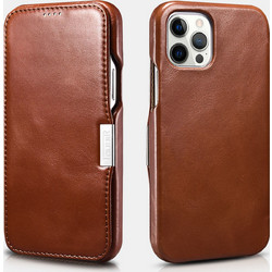 iCarer Vintage Series Side-Open Δερμάτινη Θήκη Apple iPhone 12 Pro Max - Brown (RIX1211-BN)