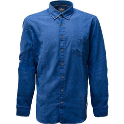 Double Ανδρικό Πουκάμισο Τζιν Μακρυμάνικο Slim Fit Μπλε DS-17