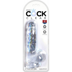 Pipedream King Cock 6" Ρεαλιστικό Dildo με Βεντούζα & Όρχεις 15.2cm Clear