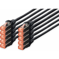 Digitus S/FTP Cat.6 Καλώδιο Δικτύου Ethernet 1m Grey 10τμχ
