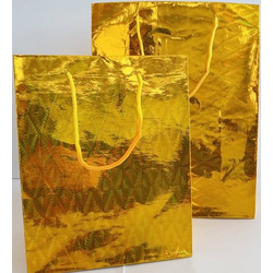 Χάρτινες τσάντες πολυτελείας-Καθημερινό Σχέδιο Χρυσό LASER Πλαστικοποιημένη