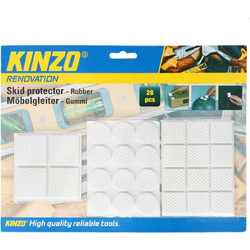 KINZO 15669 Αντιολισθητικά αυτοκόλλητα Πατάκια σετ 28 τεμαχίων Λευκά