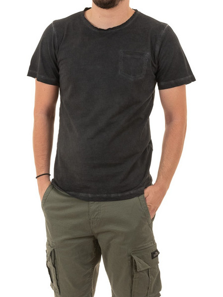 Κοντομάνικη Μπλούζα T-Shirt Back2Jeans MD34 Ανθρακί