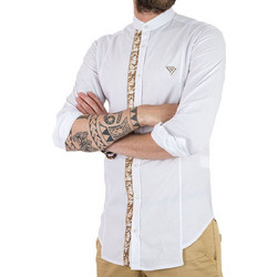 Stefan Ανδρικό Πουκάμισο Βαμβακερό Μακρυμάνικο Slim Fit με Mao Γιακά Λευκό 9008-SS20