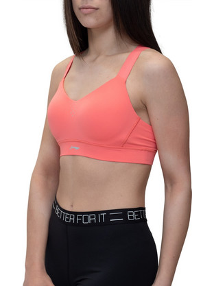 Li-Ning Sport Fitness Bra Αθλητικό Μπουστάκι με Μέτρια Στήριξη Κοραλί AUBP012-3H-1