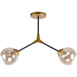 Home Lighting KQ 51454/2 Κρεμαστό Φωτιστικό Οροφής Δίφωτο E27 Μαύρο 77-8104