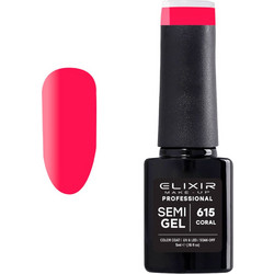 Elixir Semigel 615 Coral Ημιμόνιμο Βερνίκι Νυχιών 5ml