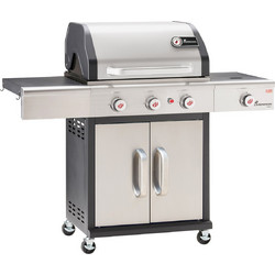 Landmann Triton Maxx LD PTS 3.1 Inox Ψησταριά Υγραερίου με 3 Εστίες και Πλαϊνό Μάτι 14kW Επιφάνειας 65x44cm