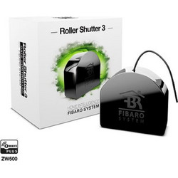 Fibaro Roller Shutter 3 Smart Ενδιάμεσος Διακόπτης με Σύνδεση Z-Wave Μαύρο