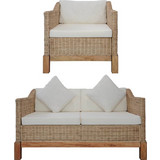 vidaXL Σετ Σαλόνι Κήπου Rattan 2τμχ Μπεζ 278614