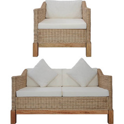vidaXL Σετ Σαλόνι Κήπου Rattan 2τμχ Μπεζ 278614