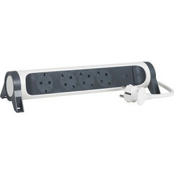 Legrand Mε 4 Πρίζες Σούκο SPD Καλώδιο 1.5Μ Black/White Πολύπριζο