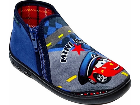 Mini Max Ανατομικές Χειμερινές Παιδικές Παντόφλες Μποτάκια για Αγόρια Navy Μπλε POLIS3