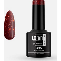 Lorin Gel Lacquer 395 Berry Glitter Ημιμόνιμο Βερνίκι Νυχιών 8ml
