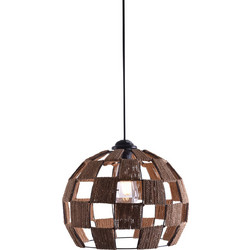 Home Lighting Ball Show Κρεμαστό Φωτιστικό Οροφής με Σχοινί Μονόφωτο E27 Καφέ 77-3620