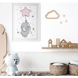 ΠΑΙΔΙΚΗ ΑΦΙΣΑ FLYING BABY PINK 48279 (PVC/PLEXIGLASS ΑΣΠΡΗ ΚΟΡΝΙΖΑ ΜΕ ΠΛΑΙΣΙΟ) 30x40cm