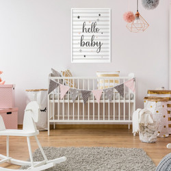 ΠΑΙΔΙΚΗ ΑΦΙΣΑ HELLO BABY 48284 (PVC/PLEXIGLASS ΑΣΠΡΗ ΚΟΡΝΙΖΑ) 40x60cm