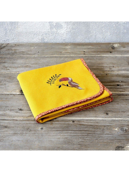 Nima Home Leobaby Κουβέρτα Αγκαλιάς Βελουτέ 80x110 Κίτρινη