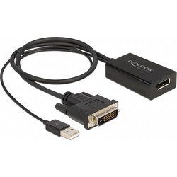 DeLock DVI-D / USB-A male - DisplayPort female (63189)