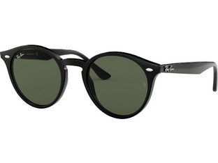 Ray-Ban RB2180 601/71 Ανδρικά Γυαλιά Ηλίου Στρογγυλά Κοκάλινα Μαύρα με Πράσινο Polarized Φακό