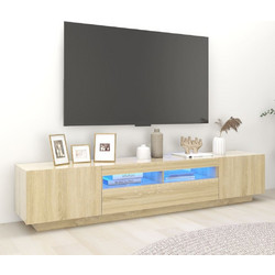 vidaXL Έπιπλο Τηλεόρασης Ξύλινο Sonoma με Φωτισμό Led Μ200xΠ35xΥ40cm 3081909