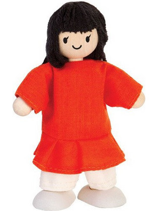 PlanToys Κορίτσι με Κόκκινο Φόρεμα 7406