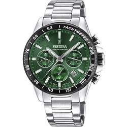 Festina Ανδρικό Ρολόι Χρονογράφος με Ασημί Μεταλλικό Μπρασελέ F20560/4
