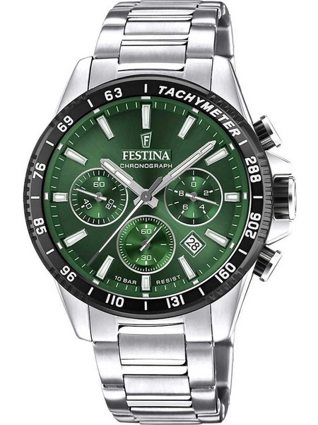 Festina Ανδρικό Ρολόι Χρονογράφος με Ασημί Μεταλλικό Μπρασελέ F20560/4