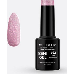 Elixir Semigel 662 Pink Sparkling Ημιμόνιμο Βερνίκι Νυχιών 5ml