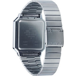 Casio Vintage Ψηφιακό Ανδρικό Ρολόι Χρονογράφος με Ασημί Μεταλλικό Μπρασελέ A-100WE-7BEF