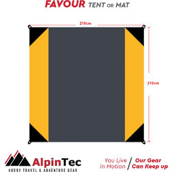 AlpinTec Favour Family Ψάθα Τέντα 210x210cm Anthracite Yellow
