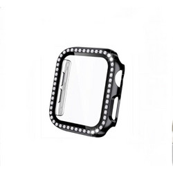 2-In-1 Diamonds Case Black + Tempered Glass Apple Watch 42mm